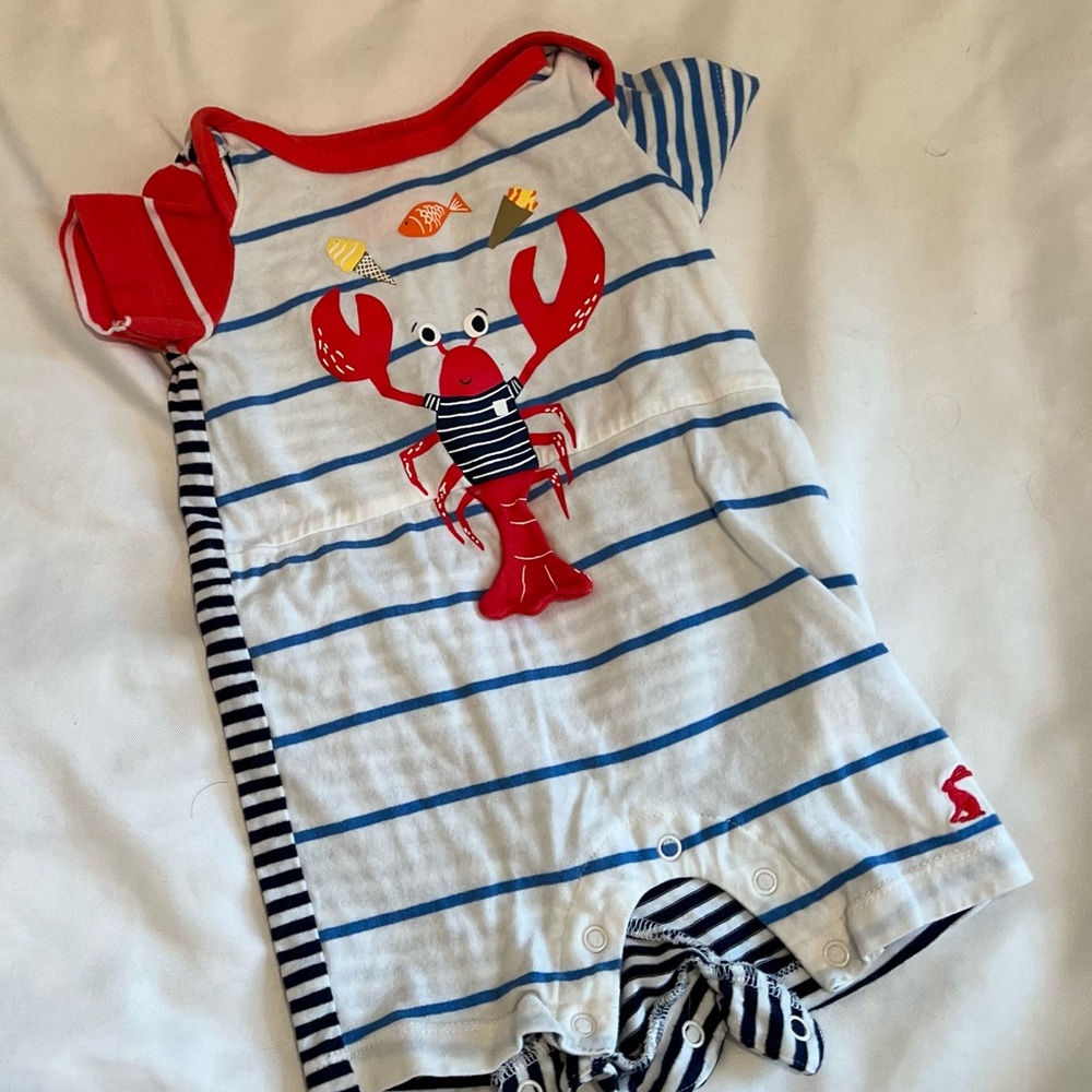 Joules lobster onesie, 3-6 mo